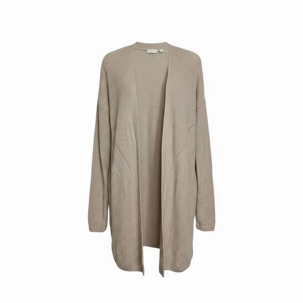 Gap Merino Wool Blend Open Front Ribbed Knit Cardigan Sweater‎ Cream Size Medium